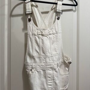 We The Free Cream Denim Overalls